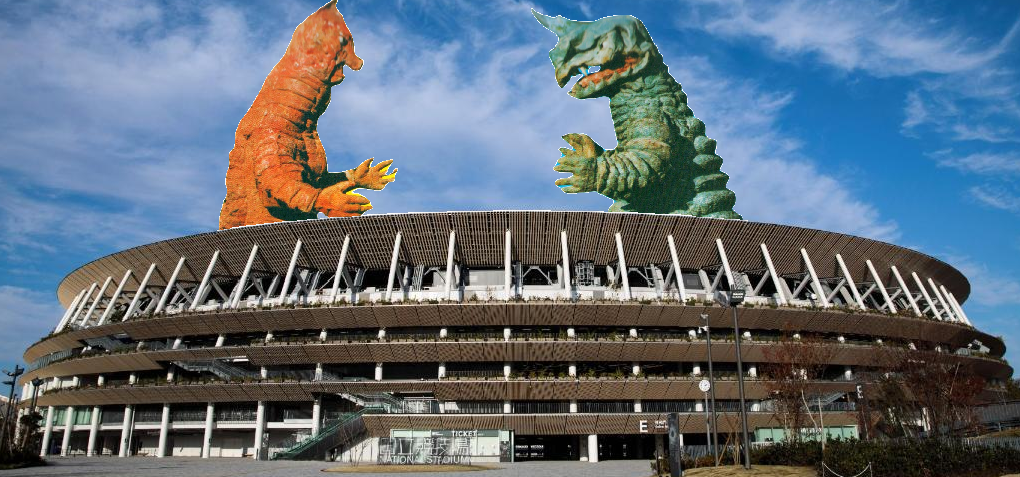 Abolas and Banila appeared at the New National Stadium